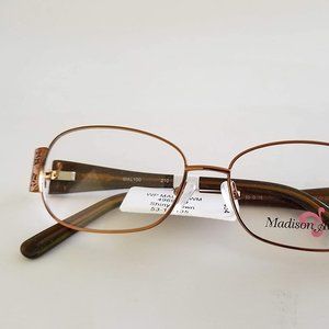 NEW Madison Avenue Women’s Eyeglass Frames Shiny Brown - 53-15-135